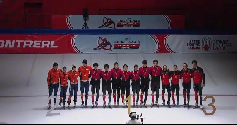中国队夺得混合接力金牌!
10月13日，25-26赛季短道速滑世界巡回赛蒙特利尔