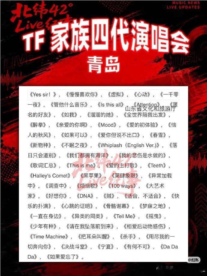 TF家族四代五公歌单TF四代五公网传歌单 TF四代五公网传歌单，等之 