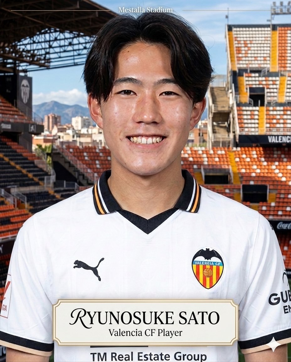 サッカー日本代表移籍情報 瓦伦西亚400欧元截胡佐藤龙之介，双方已达成正式协议，