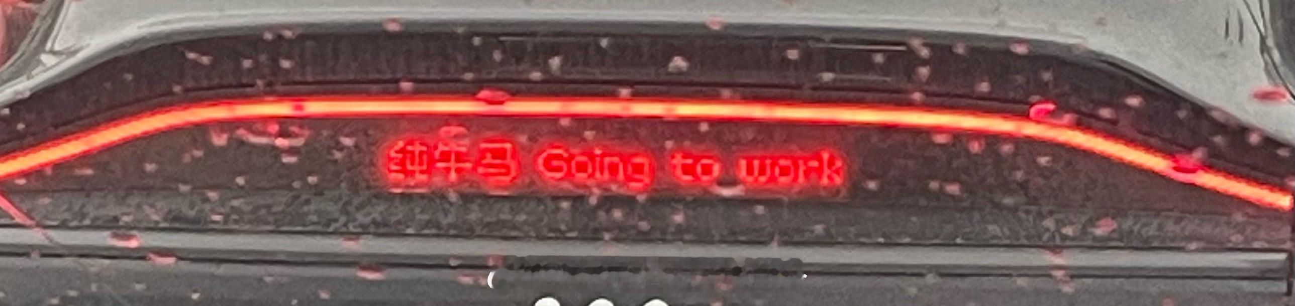 早高峰的牛马标语。 