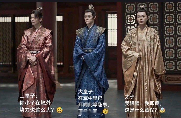 当三位皇子听到范闲“勾搭北齐圣女”时的内心os，可以说非常生动形象了！ ​​​