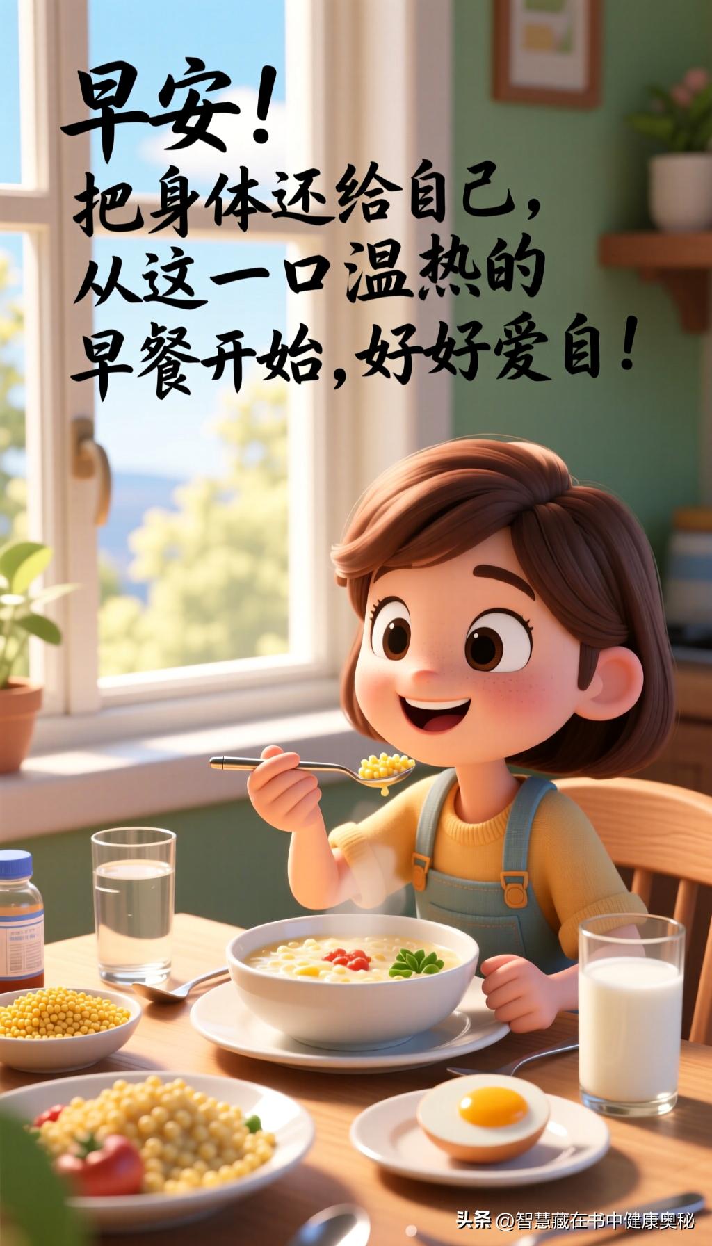 早安！把身体还给自己，从这一口温热的早餐开始，好好爱自！

清晨的第一缕阳光洒进
