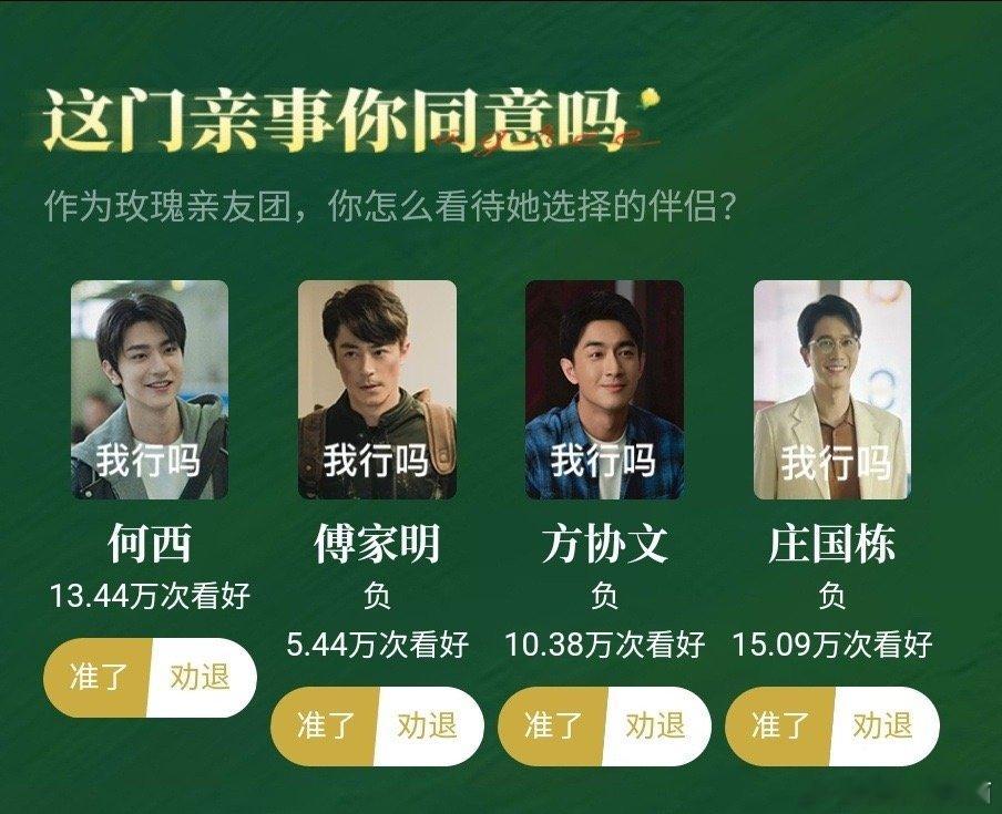 #玫瑰的亲事倒数第一竞争激烈# 还有谁没看到玫瑰的心动男嘉宾榜单[doge]这一