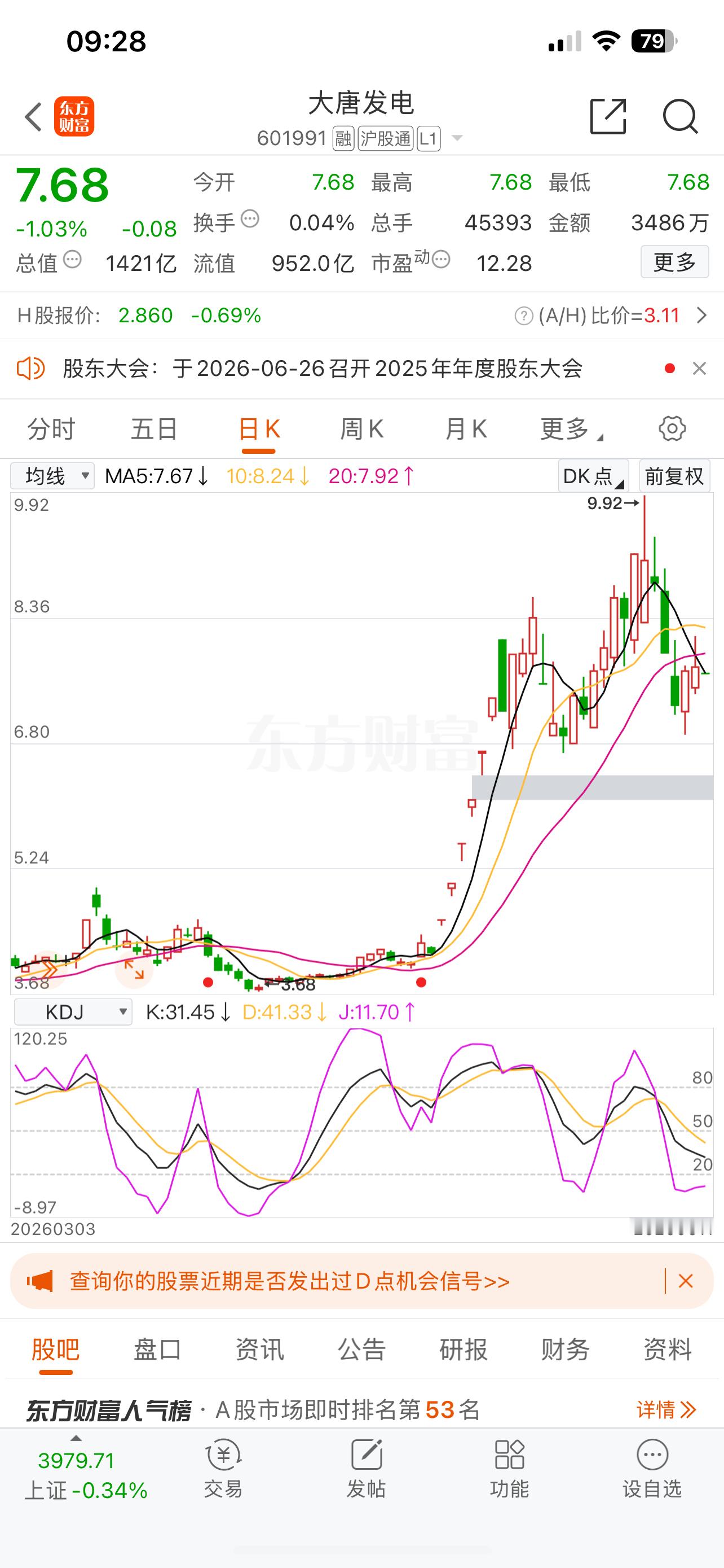 逢低关注：大唐发电 