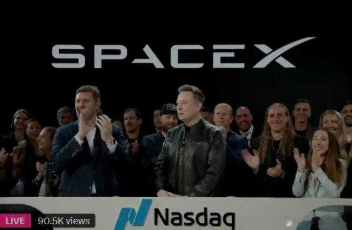马斯克身价再次大涨！6月12日，SpaceX在纳斯达克上市，IPO发行价为每股1