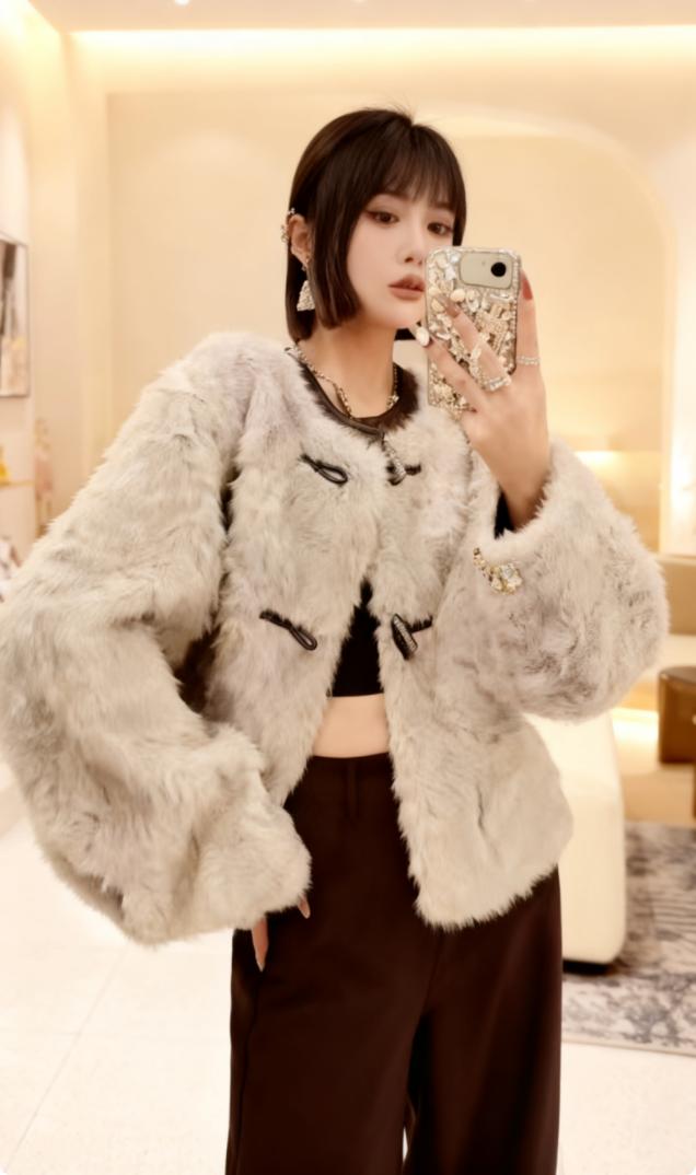 小香风马蹄袖外套女 冬季气质穿搭高级感