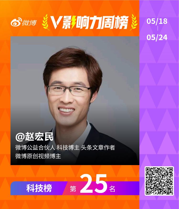 #V影响力榜# 2026年第21周，「科技周榜」揭榜，一年中温度最舒适的时节。