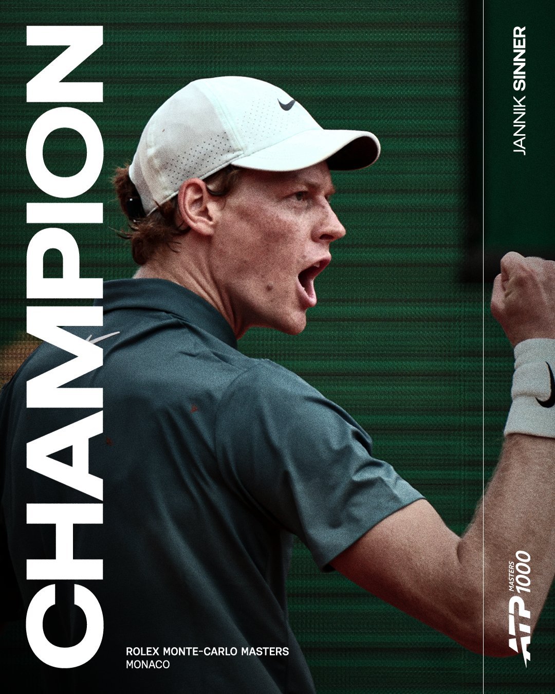 辛纳首夺蒙特卡洛冠军 辛纳重夺世界第一 2026蒙特卡洛大师赛冠军：辛纳🏆AT