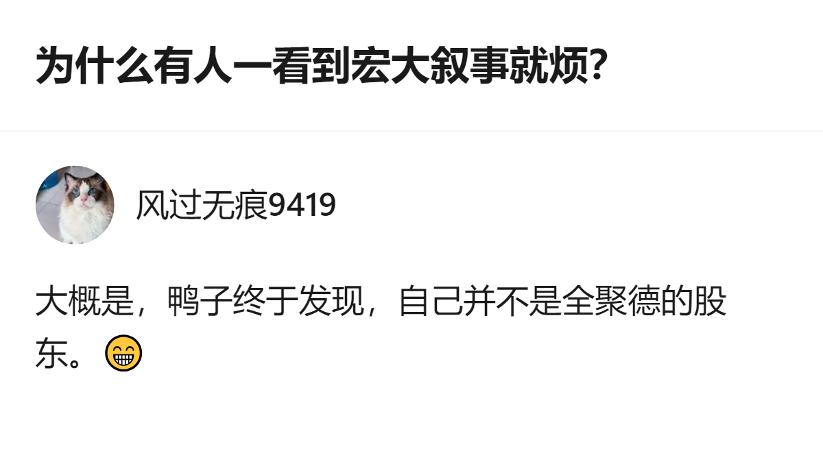 为什么有人一看到宏大叙事就烦？ ​​​