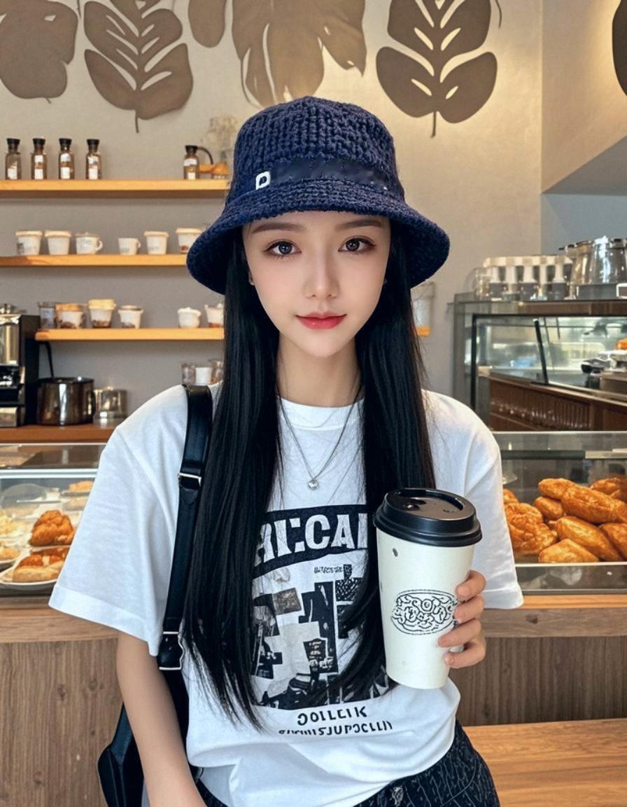 AI时尚咖啡女孩