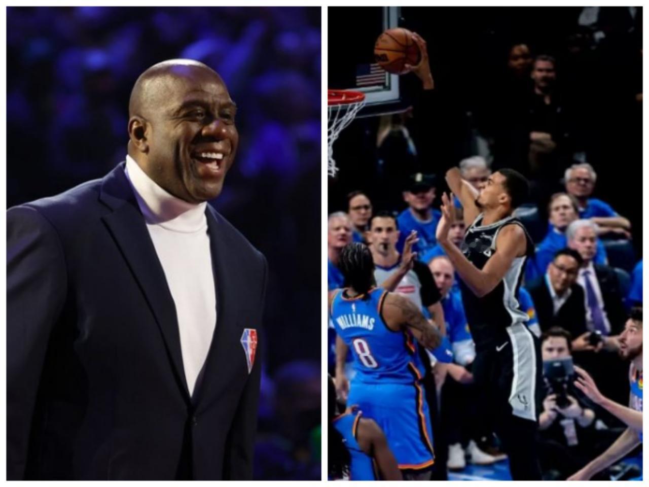 NBA西部决赛G1鏖战双加时上演神仙打架，直接让湖人名宿魔术师约翰逊彻底坐不住了