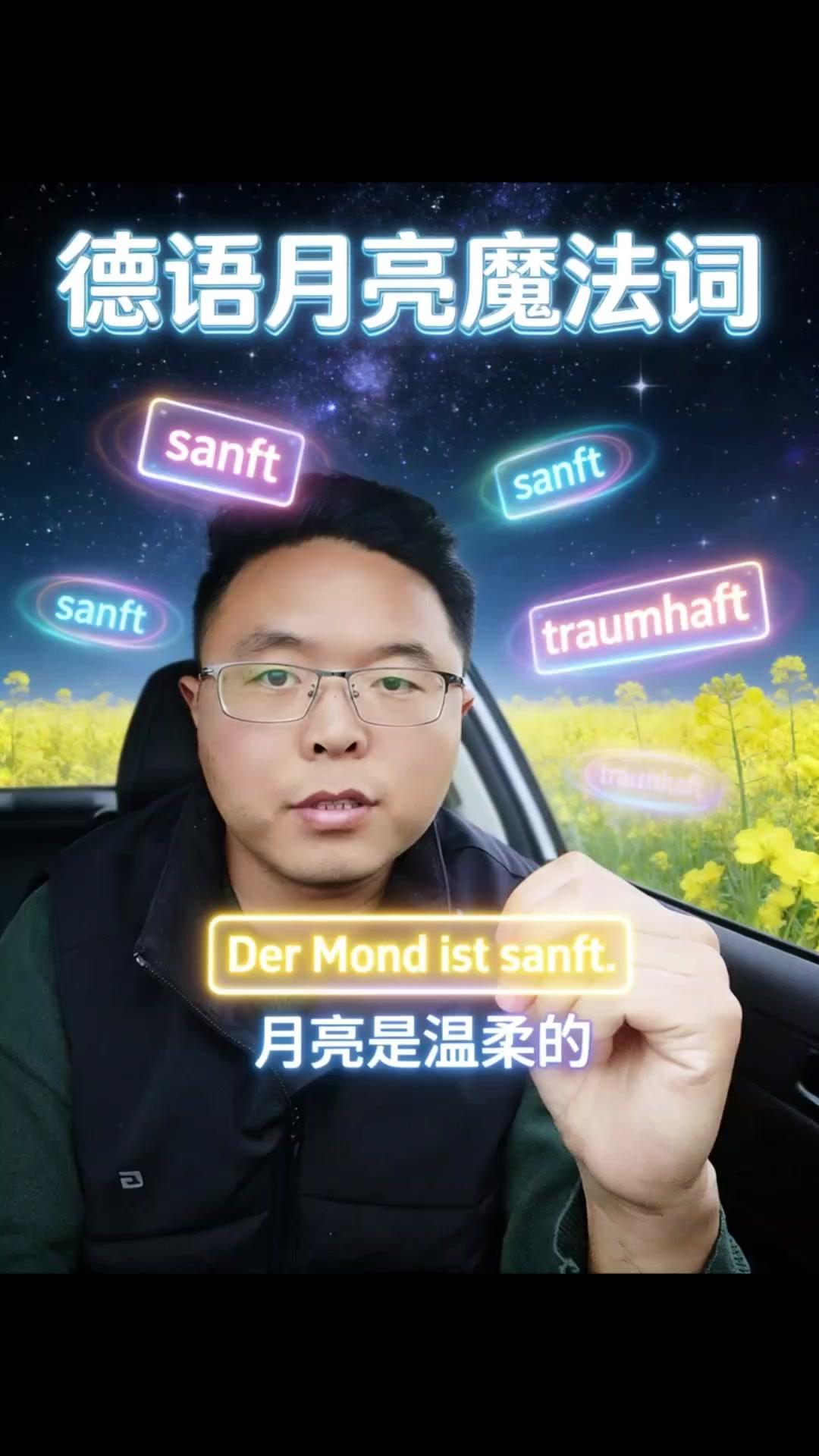 如果你喜欢月亮，不妨试试用德语表达这份浪漫～

1️⃣月亮是温柔的：DerMon
