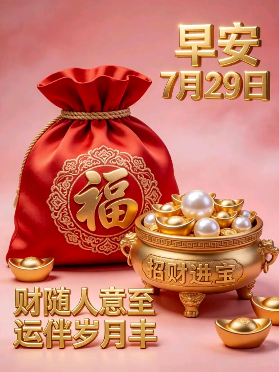 2026.7.29周三早安祝福图片壁纸拿图吱一声噢～ 