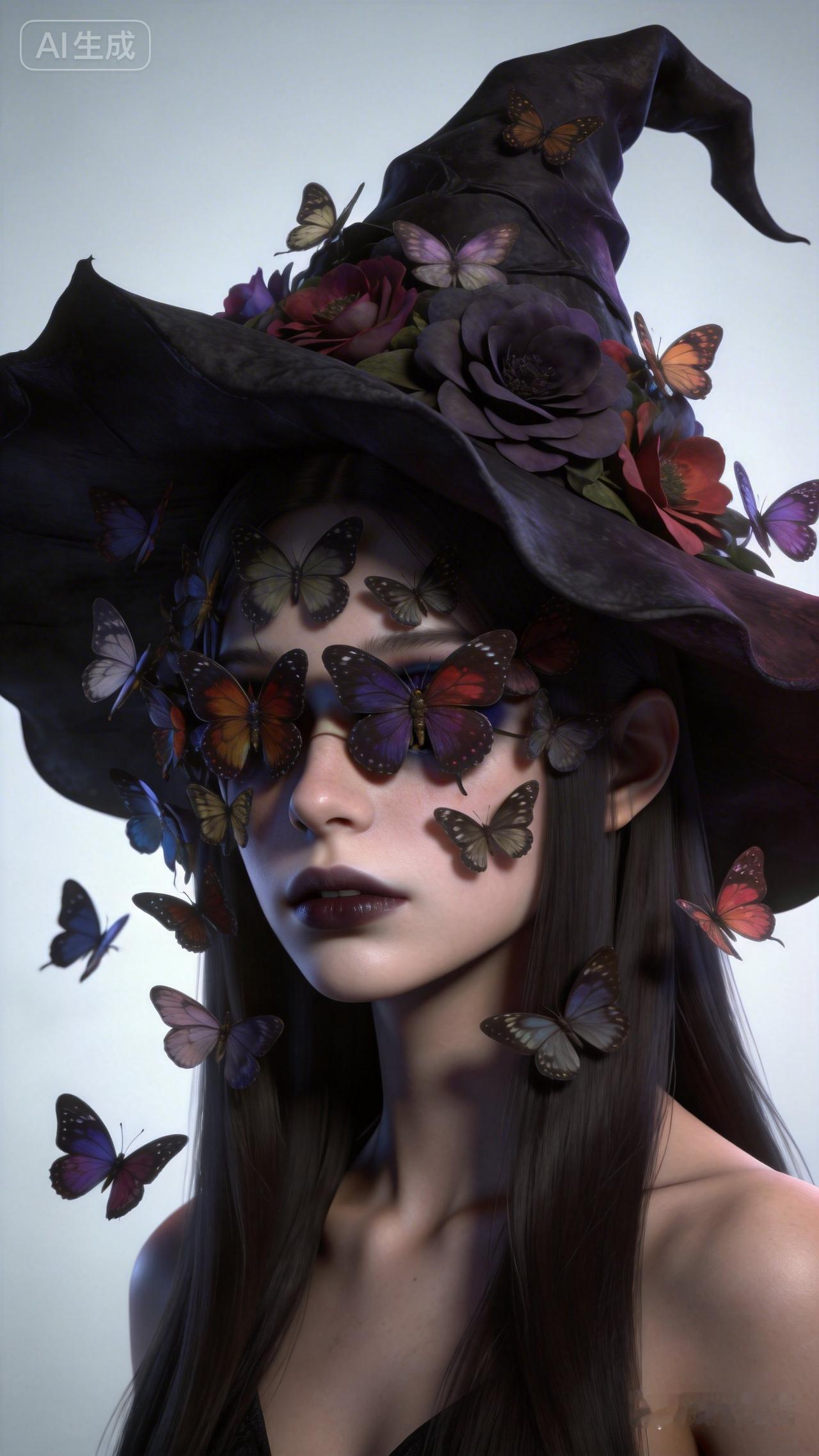 梦幻蝴蝶仙境，AI生成的奇幻世界