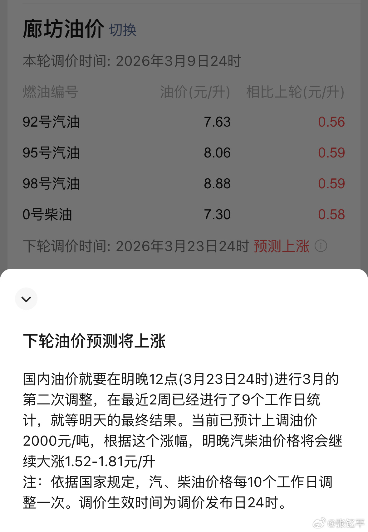 油价暴涨近9%真刺激。原本开年因为新能源征收一半购置税，对终端产生了一些影响。结