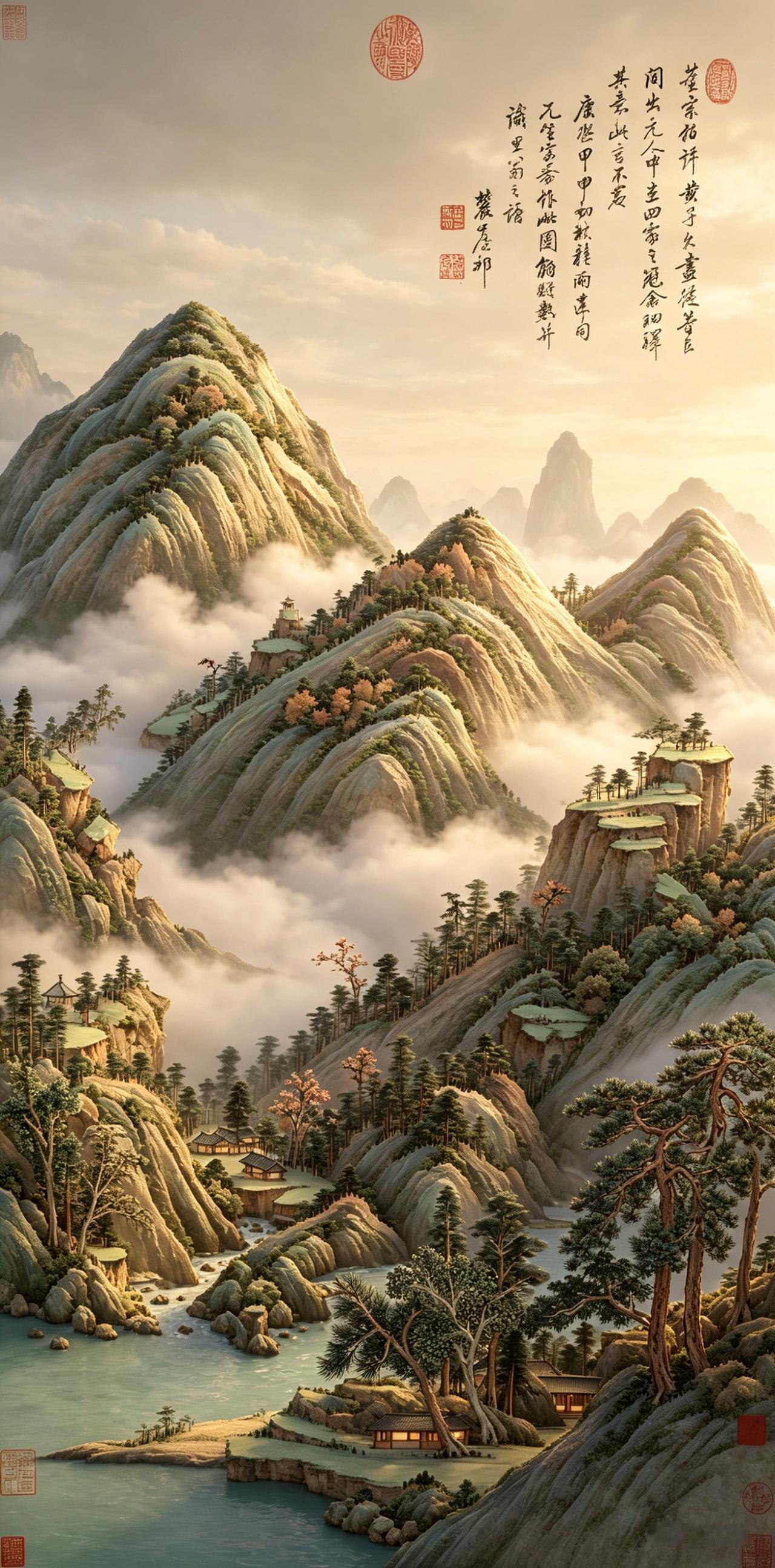 王原祁《仿大痴山水》：王原祁仿大痴山水，不是复刻临摹，是拿古法揉进自家笔墨脾气！