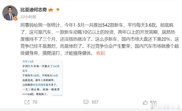 比亚迪高管称车市彻底疯了“车市彻底疯了”这话，放在今年新车节奏里，真的不算夸张。