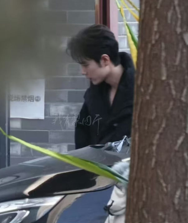 肖战网络视听上班路透图 肖战网络视听上班路透图🈶完美的侧脸，清晰的下颌线，祝一