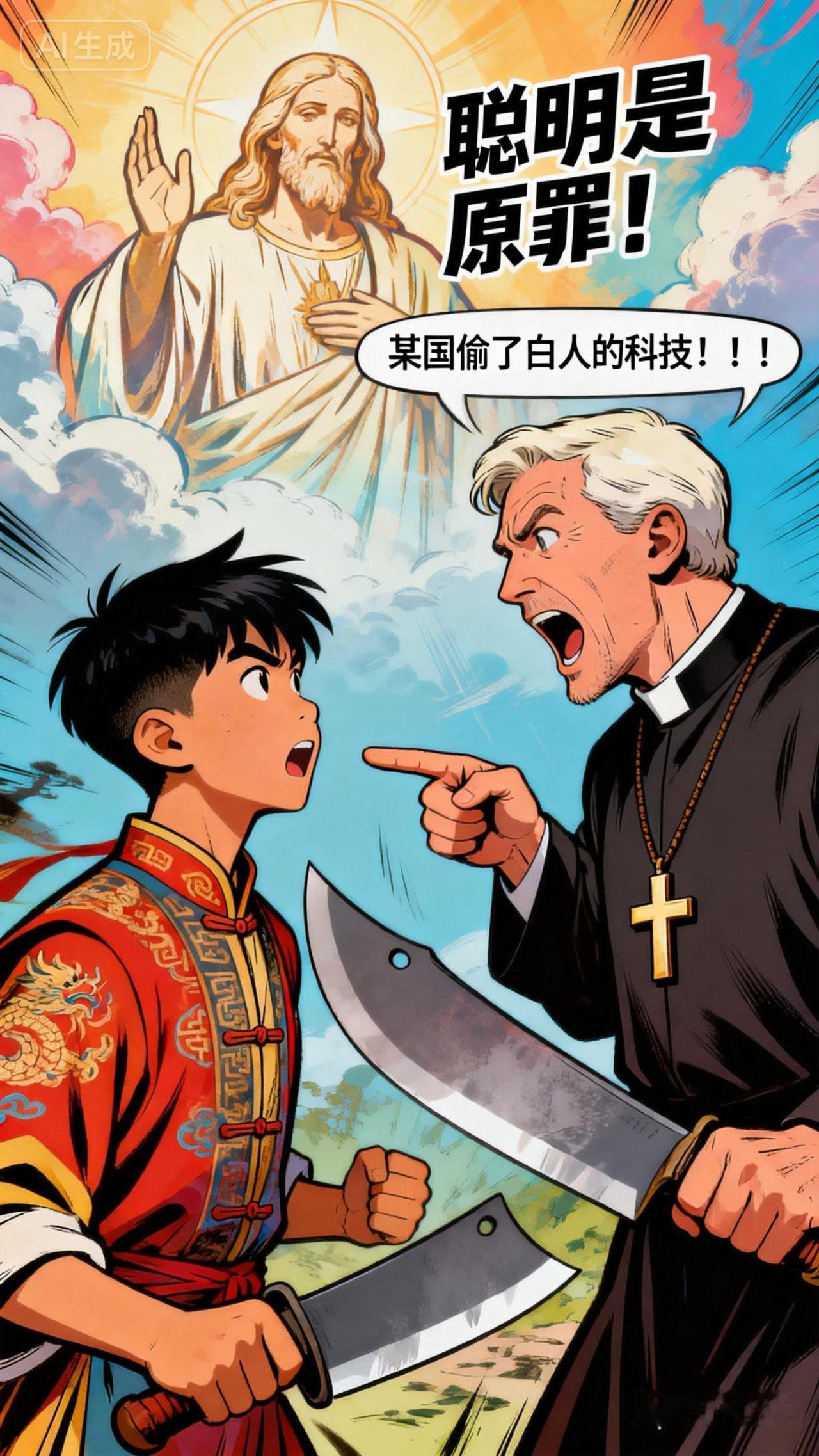 【白人基督唯心思维《特点五》
《聪明就会质疑上帝！是原罪！中国人有原罪，而中国人