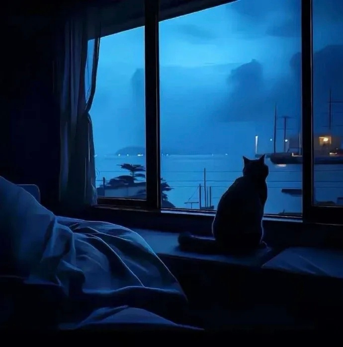  夜晚很安静，适合放空。 