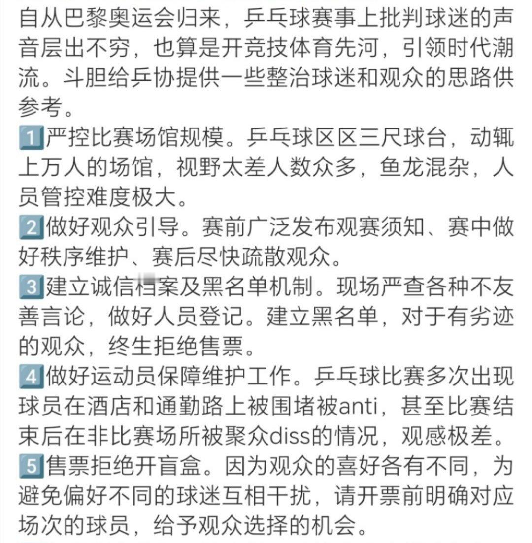 乒协发布8条文明观赛倡议与其整天喊口号，不如来点实际行动，CTTA请再接再厉[鼓