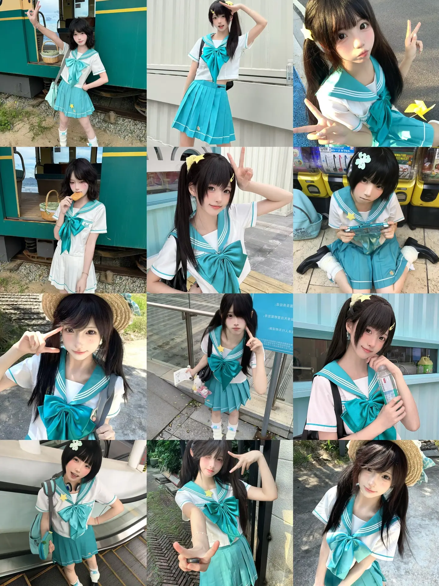 快来学！室外小幅度jk拍照姿势～jk拍照