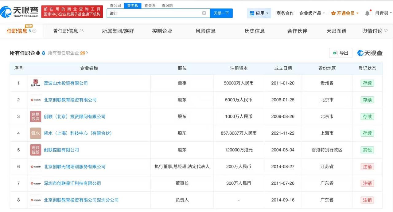 邓莎老公路行名下关联8家企业
邓莎老公路行商业版图盘点邓莎老公曾向某退休干部行贿