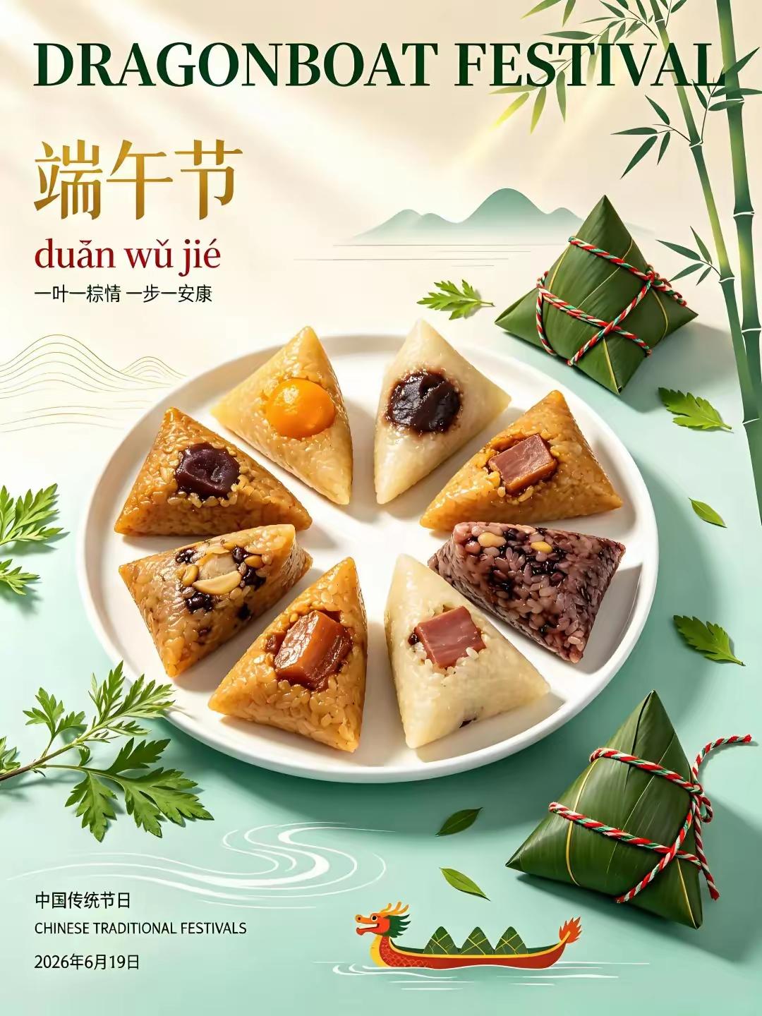 一年一度端午到，粽子飘香龙舟闹。端午节平安健康！