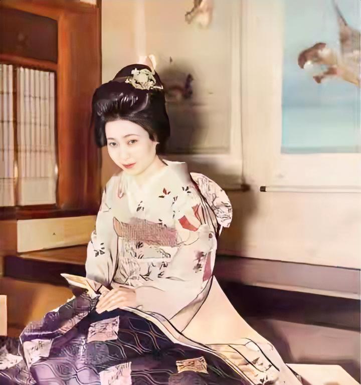 她不是妃子，是被推上舞台的贵族小姐。
白皮肤，高个子，笑起来不说话也好看。
结婚