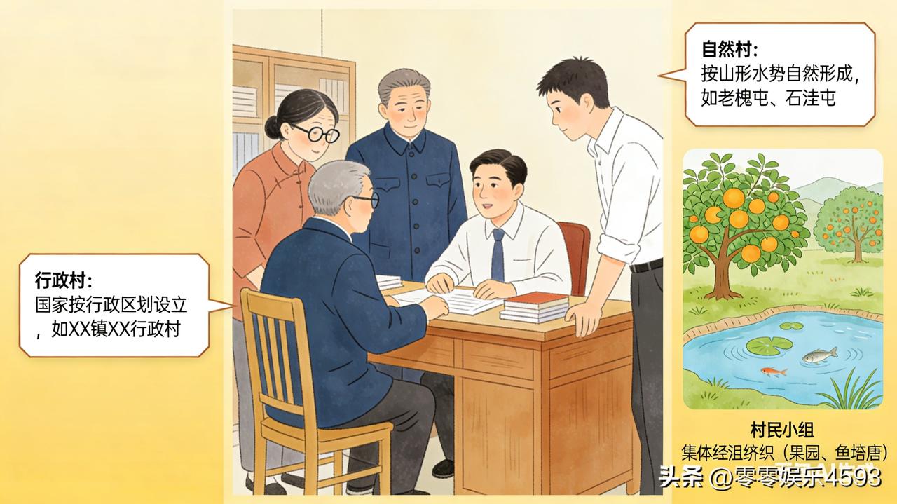 村里办公室里，总见乡亲们围着办事员问东问西。这天刚入职的小张就怯生生问：“村和行