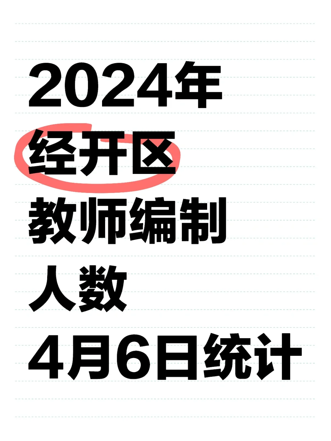 2024年经开区 教师编制人数 4月6日统计