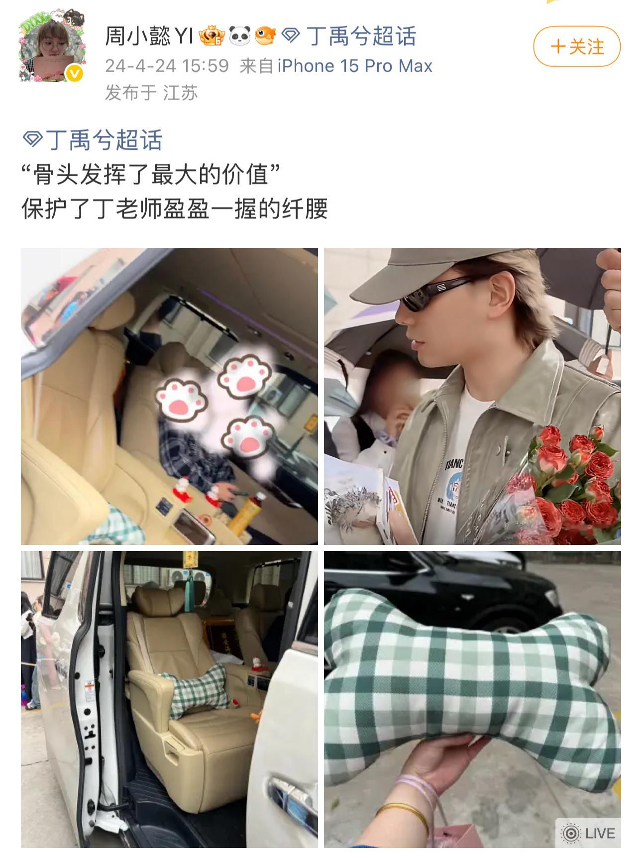 “你的心意我珍藏”山河枕期间小海棠送的抱枕，就这样一直一直带在身边送抱枕的棠：网