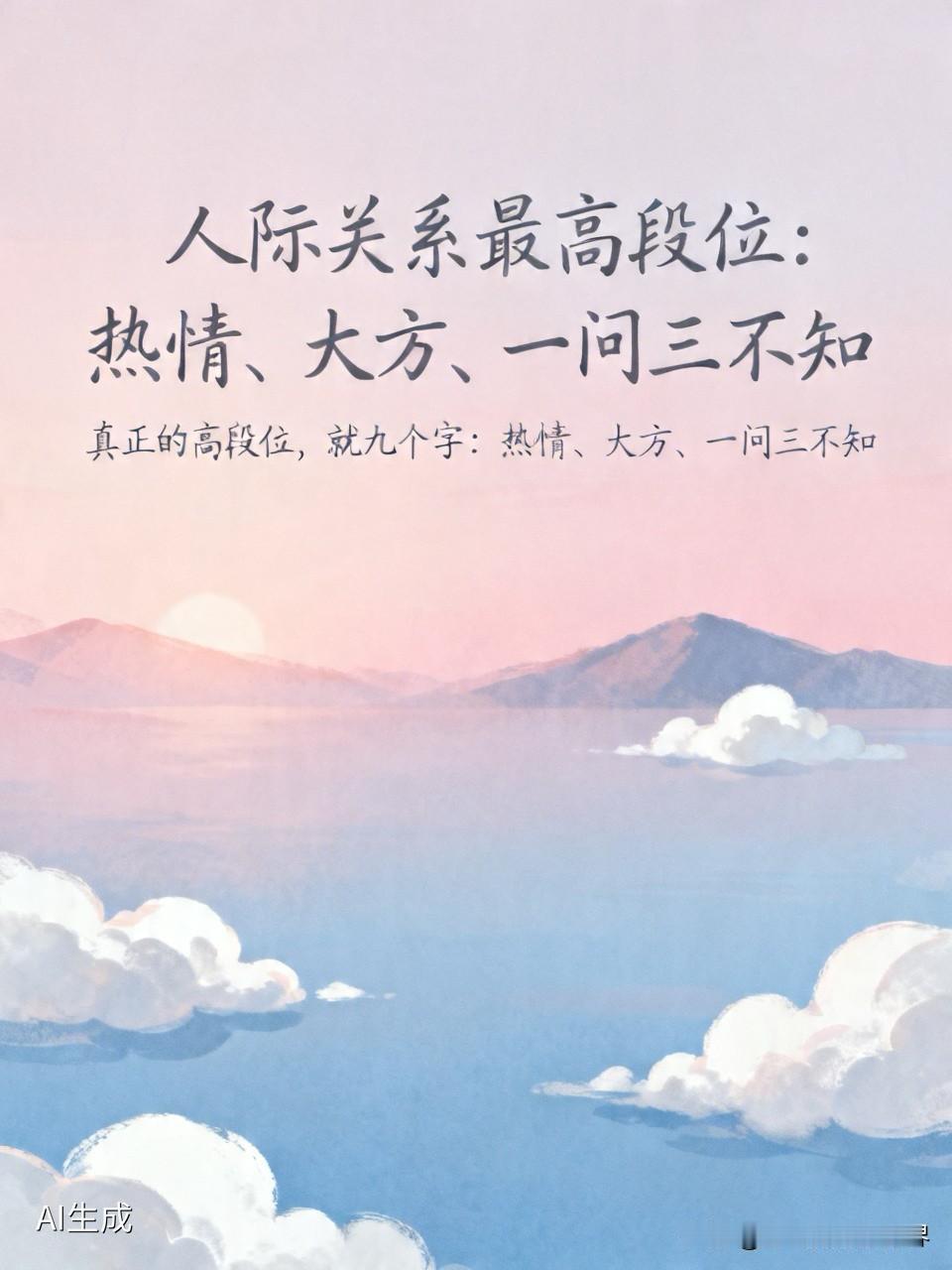 别不信，不信吃大亏。人际关系最高段位：热情、大方、一问三不知。你以为会说话、会来
