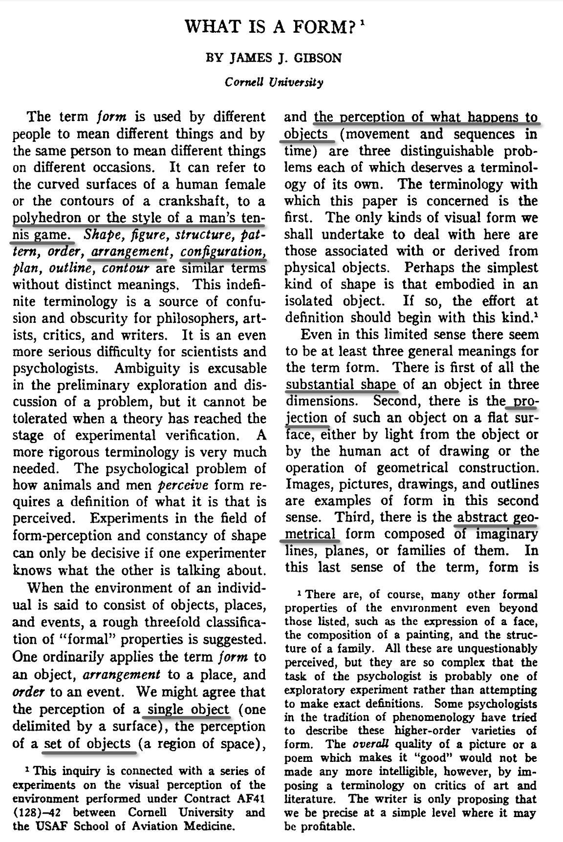 生态心理学的开创者 James Gibson(1904-1979) 于1951年