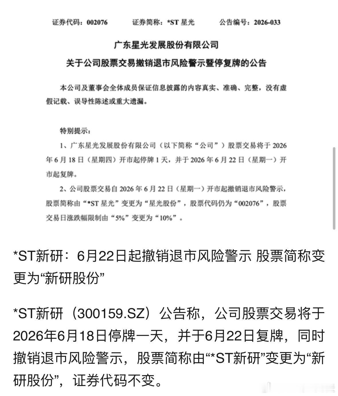 四家A股公司，“摘星脱帽”！明日复牌 