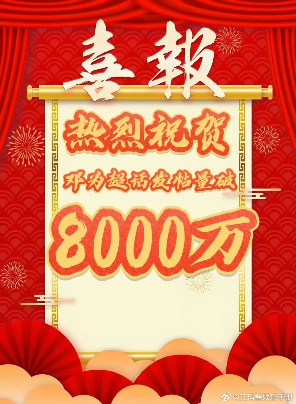 邓为超话发贴破8000万🔥 ​​​