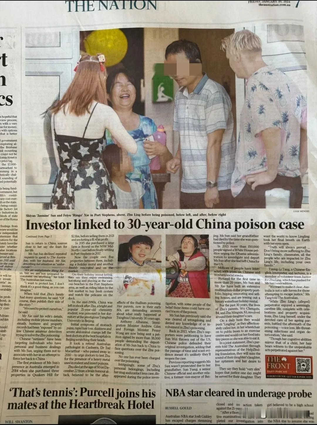 一觉醒来，孙铊的正面大照今天登了澳洲最大媒体头版头条，所有华人的38559份请愿