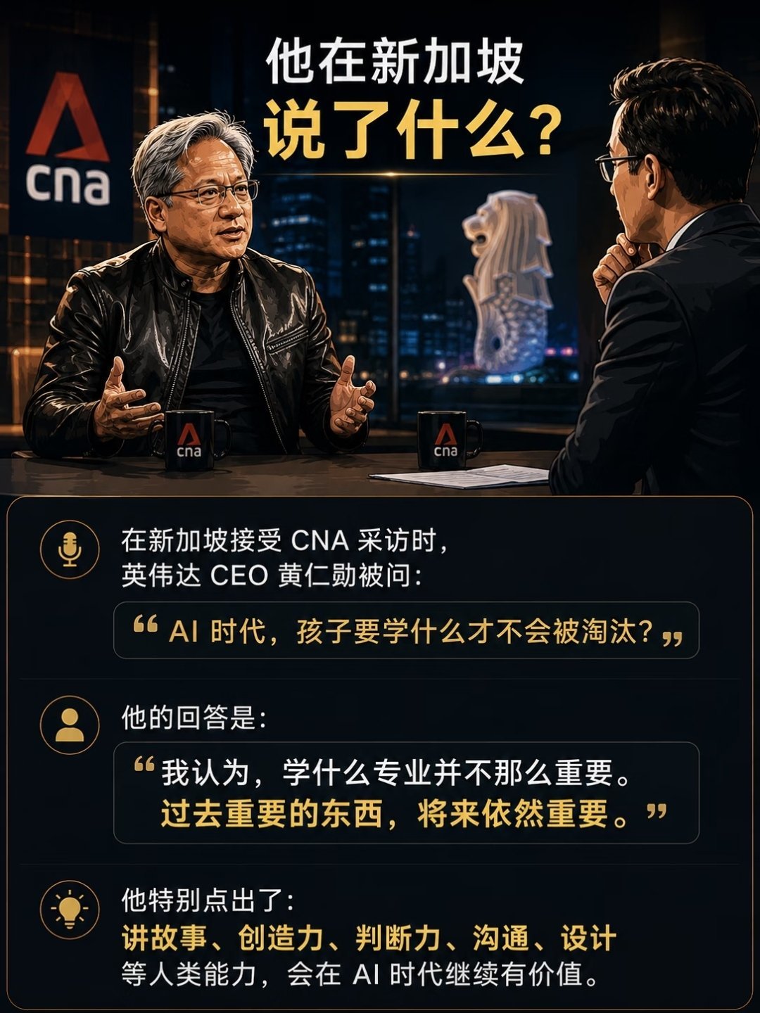 💡 黄仁勋说AI时代专业不重要？          ——别慌，这话听着玄，其实
