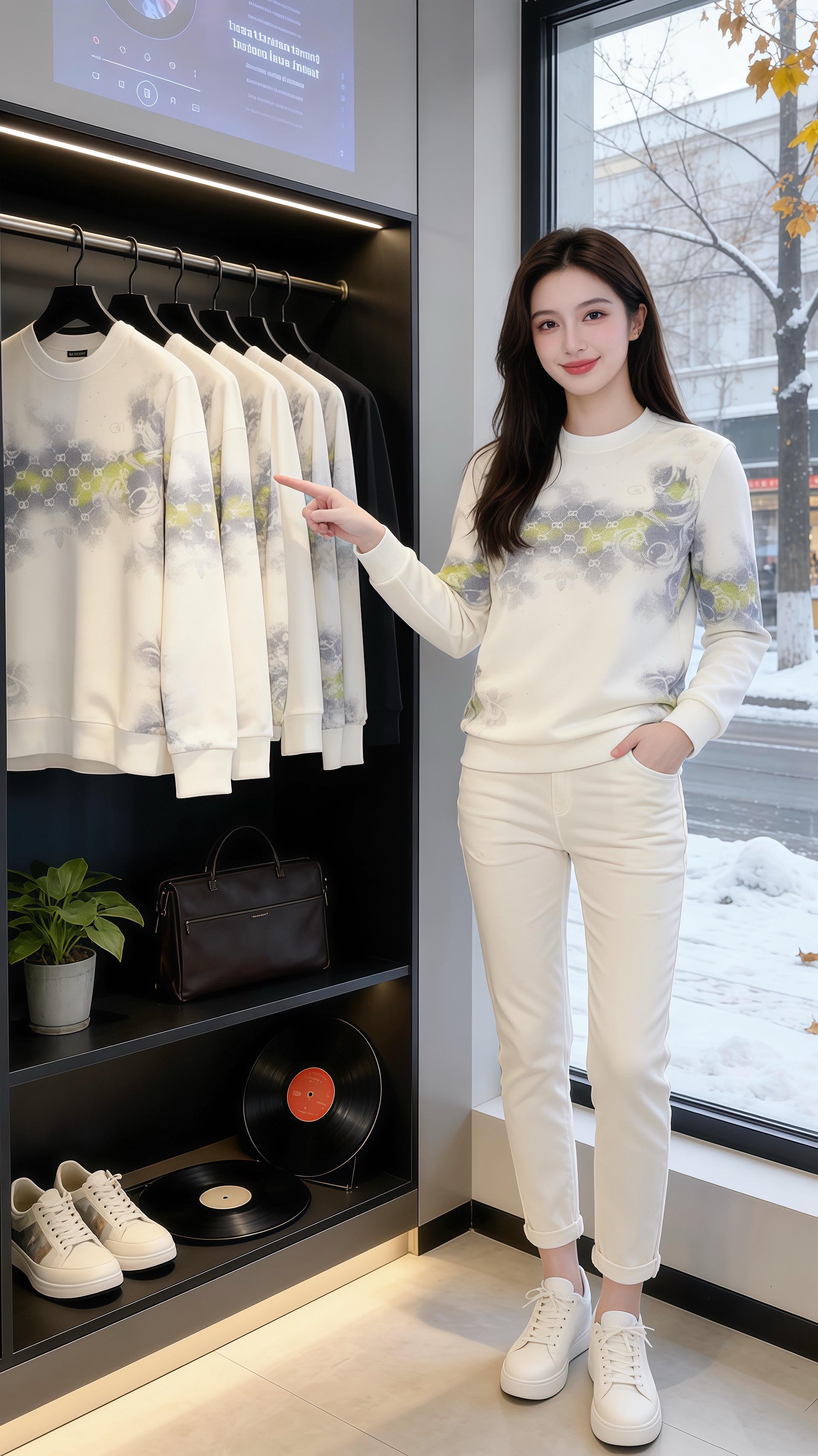 雪融春日序  北城的雪末敲着男装店的落地窗，街边的黄叶混着薄雪，暖黄的...