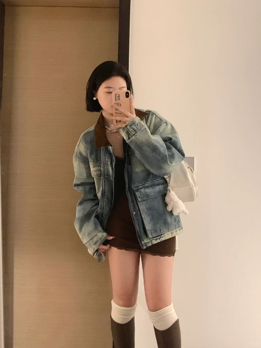 165/115 微胖穿搭 复古牛仔辣妹秋冬版