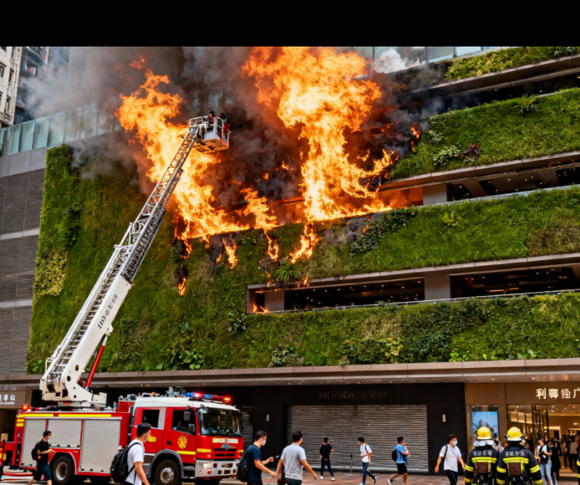 香港商场草墙起火系烟头引发这次火灾由行人用室外人工草墙掐灭烟头引发，个人消防安全