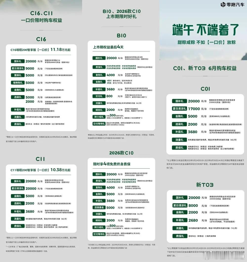 懂车之道讯  5月29日，我们从零跑汽车官方了解到，其针对旗下多款车型推出一口价