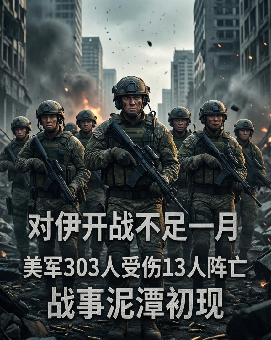 触目惊心！对伊开战不足一月，美军303人受伤13人阵亡，战事泥潭初现

法新社3