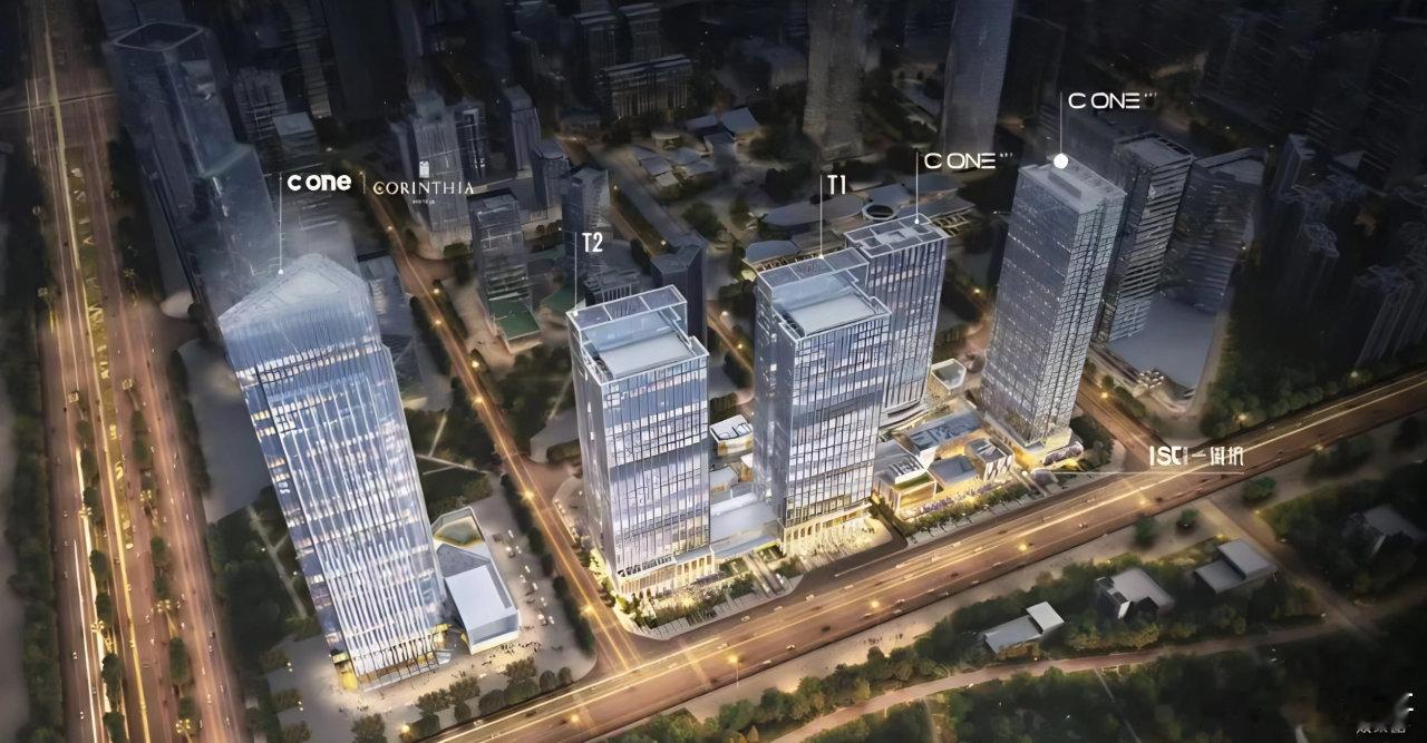 天府一街，世龙国际中心效果图，引入酒店叫科林西亚，有点小众。距离项目拿地已过去1