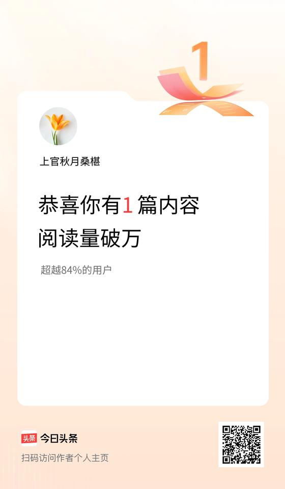 我在头条破万阅读量内容篇数破1