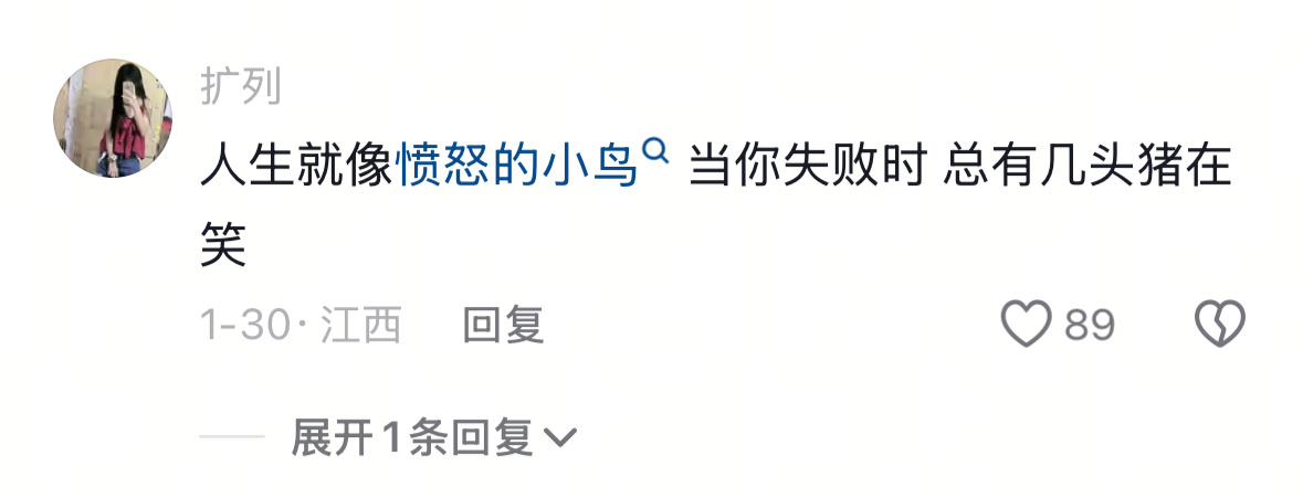 其实我就是那头猪 看到讨厌的人失败 嘴角根本压不住笑 