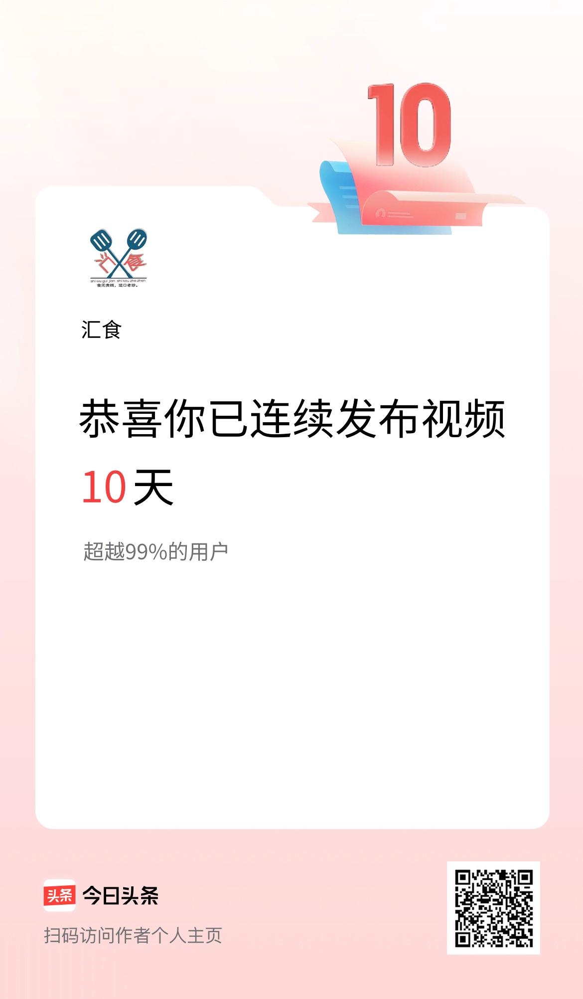 我在头条连续视频投稿10天