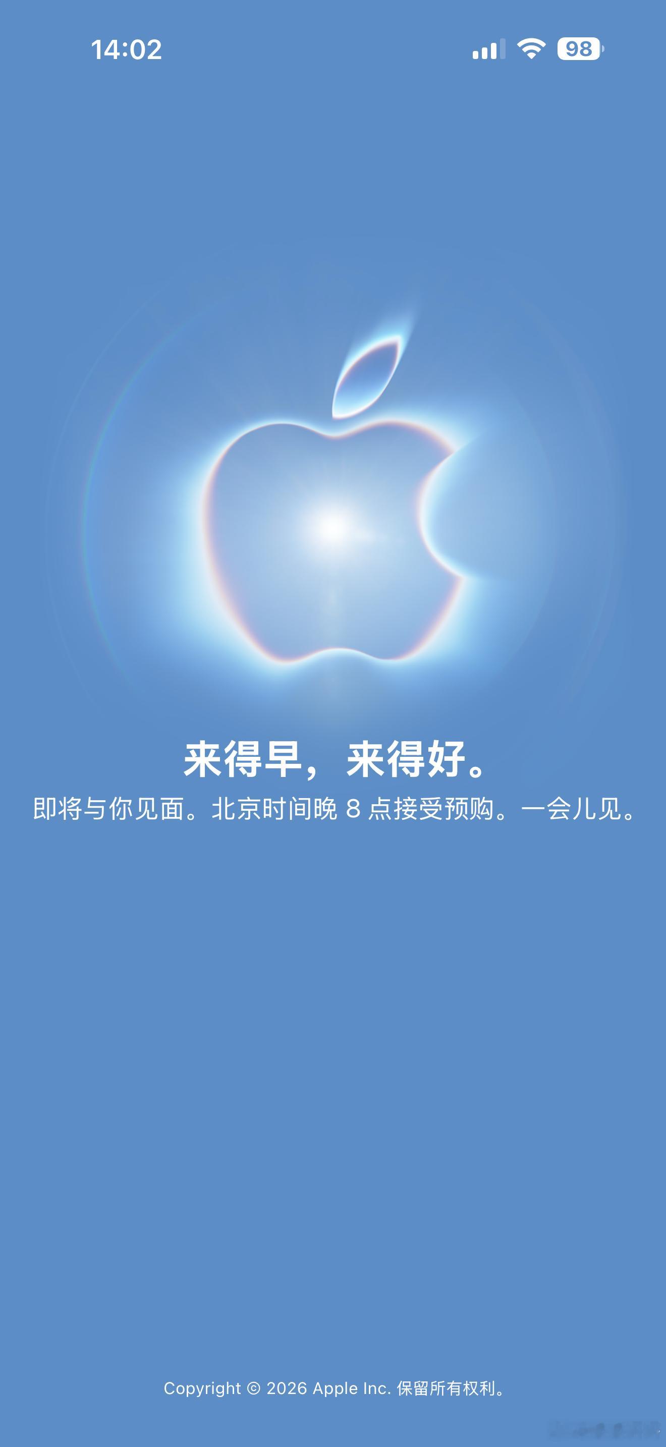 Apple Store开始维护来得早，来得好即将与你见面北京时间晚8点接受预购一