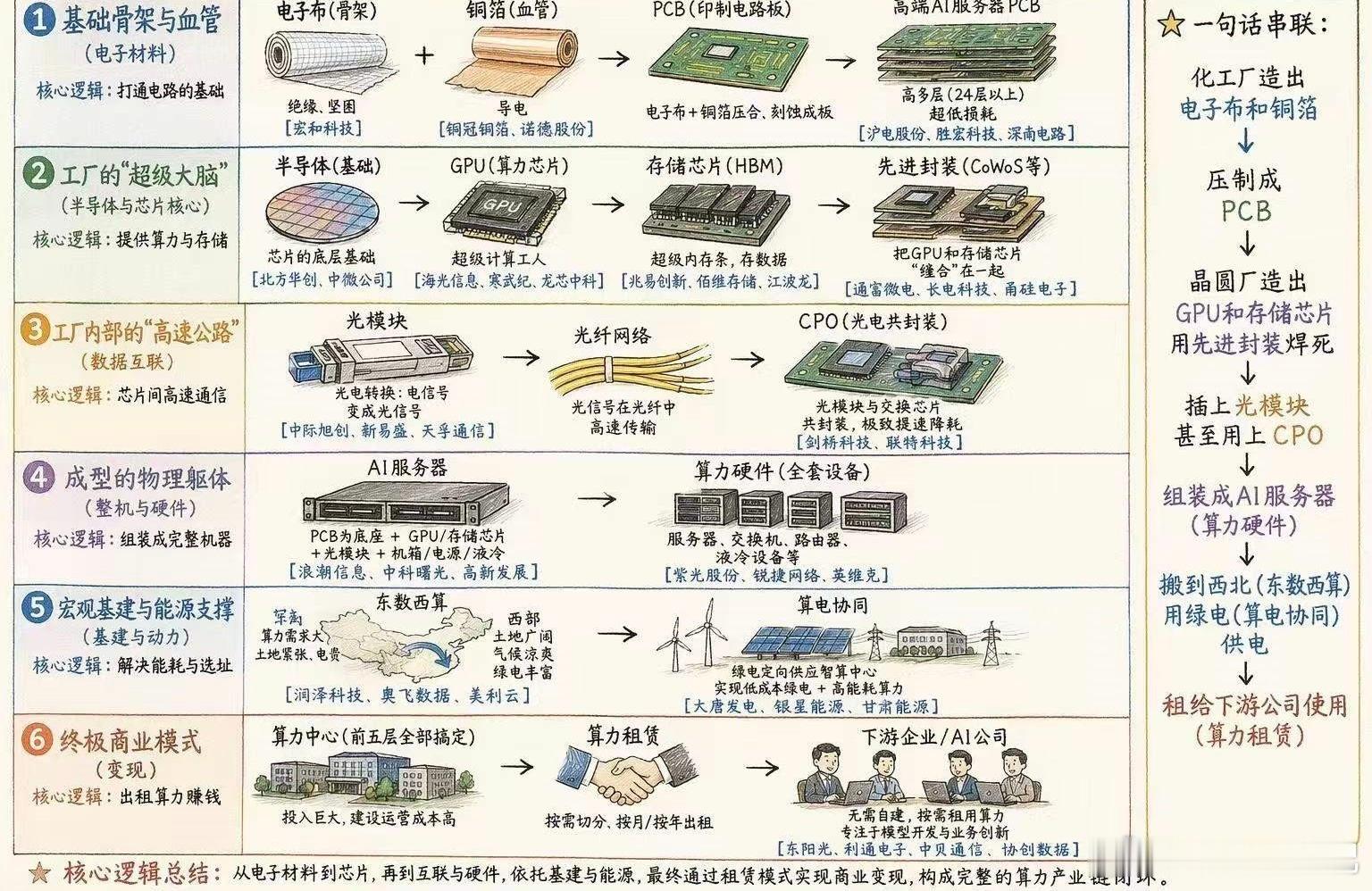 大家早，一图总结AI上下游产业链。铁粉们点赞收藏学习…股票微博股票AI
