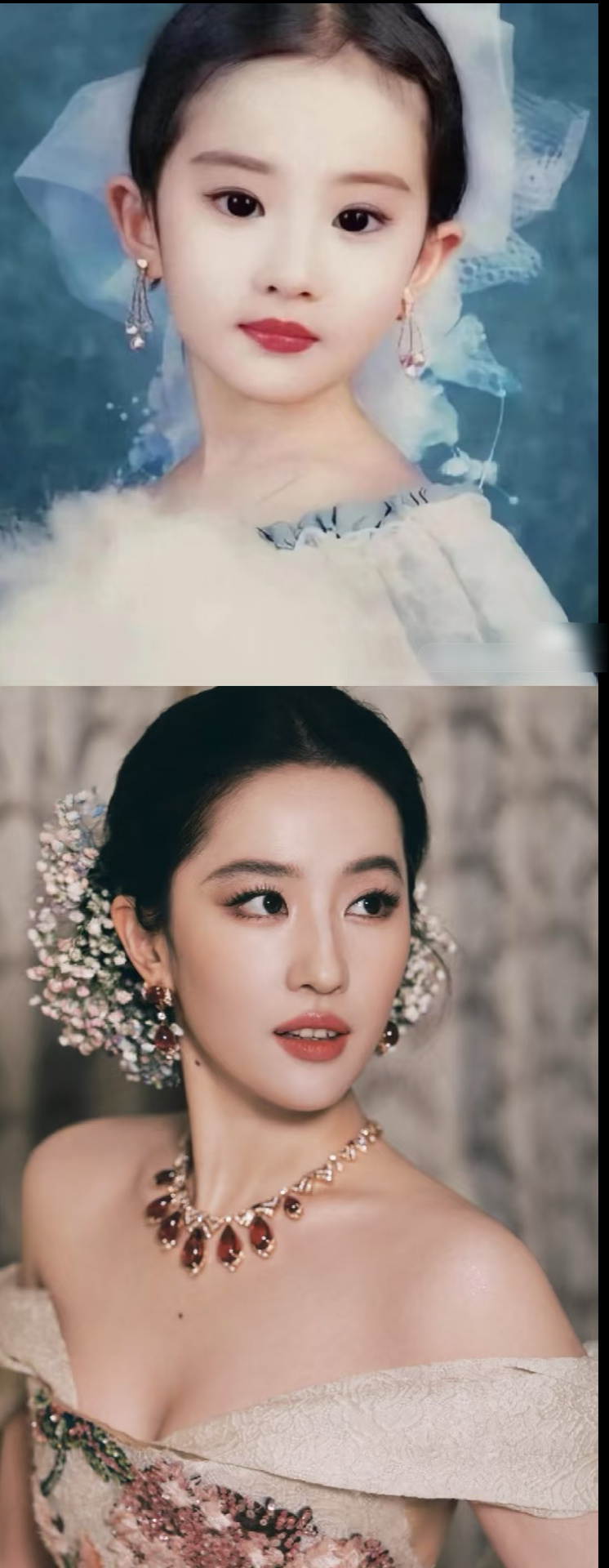 刘亦菲 今茜是何年刘亦菲完美诠释了什么是等比例长大，太美啦！！！！ ​​​